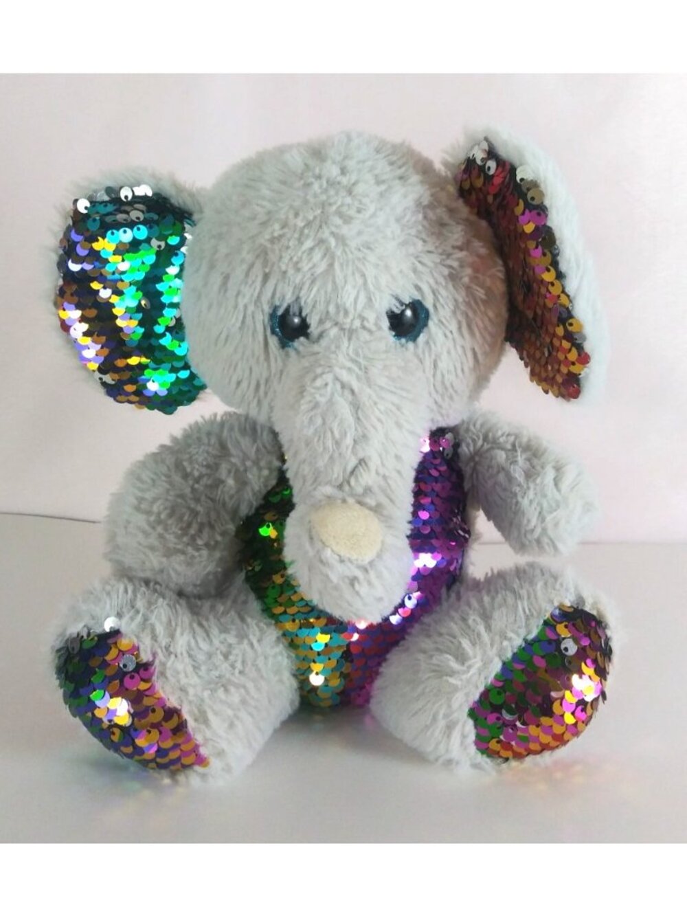 Midwood Brands Sequined Gray Elephant Super Soft 9" Plush